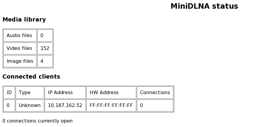 网页查看MiniDLNA 状态